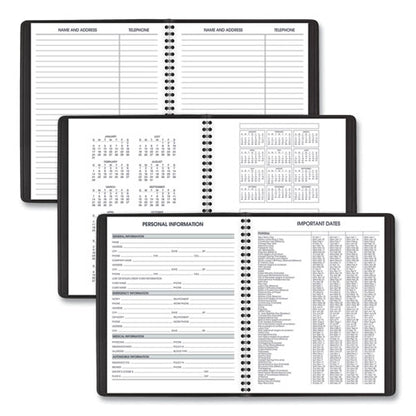 Weekly Vertical-column Appointment Book Ruled For Hourly Appointments, 8.75 X 7, Black Cover, 13-month (jan-jan): 2024-2025