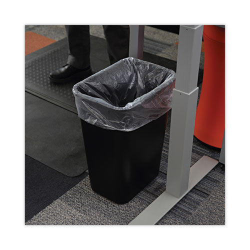 Soft-sided Wastebasket, 41 Qt, Plastic, Black