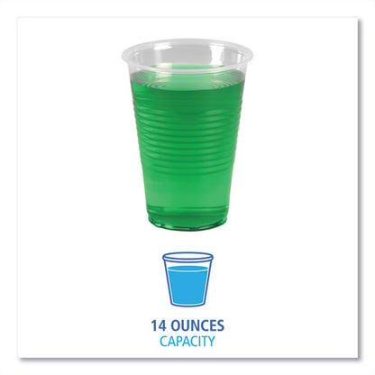 Translucent Plastic Cold Cups, 14 Oz, Polypropylene, 50/pack