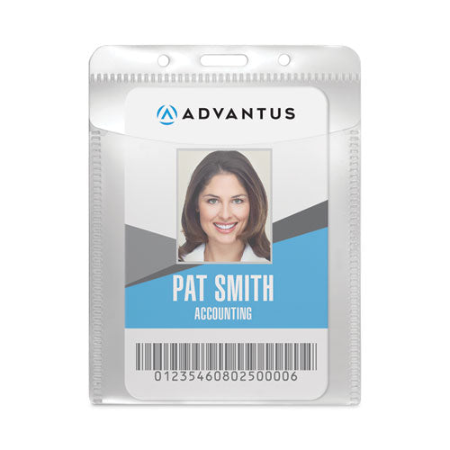 Pvc-free Badge Holders, Vertical, Clear 3.5" X 5.13" Holder, 3.13" X 4.5" Insert, 50/pack