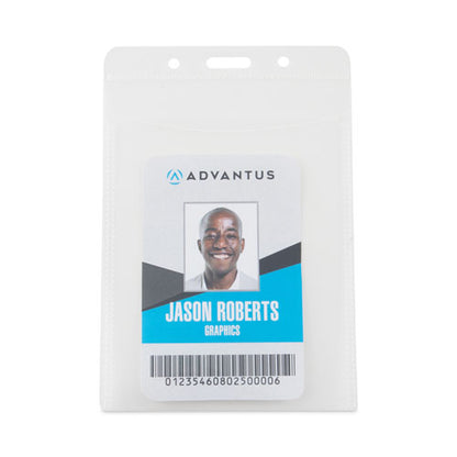 Pvc-free Badge Holders, Vertical, Clear 3.5" X 5.13" Holder, 3.13" X 4.5" Insert, 50/pack