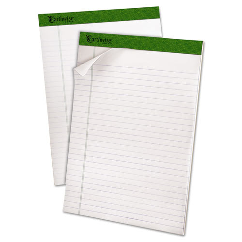 Earthwise By Ampad Recycled Writing Pad, Wide/legal Rule, Politex Sand Headband, 40 White 8.5 X 11.75 Sheets, 4/pack