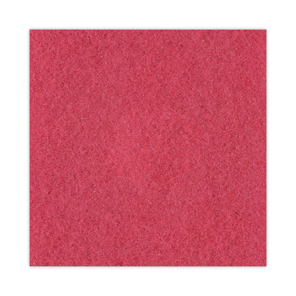 Buffing Floor Pads, 18" Diameter, Red, 5/carton