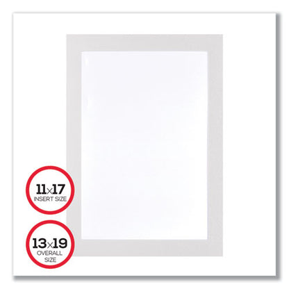 Self Adhesive Sign Holders, 11 X 17, Clear With White Border, 2/pack