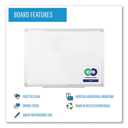 Earth Silver Easy Clean Dry Erase Boards, 96 X 48, White Surface, Silver Aluminum Frame