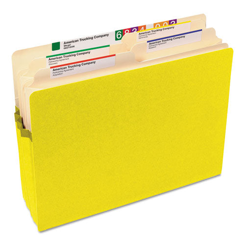 Colored File Pockets, 5.25" Expansion, Letter Size, Yellow