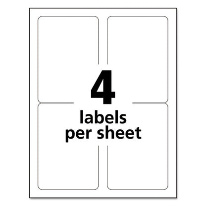 White Shipping Labels-bulk Packs, Inkjet/laser Printers, 3.5 X 5, White, 4/sheet, 250 Sheets/box