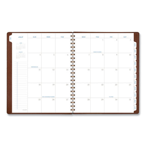 Signature Collection Academic Weekly/monthly Planners, 11.5 X 8, Distressed Brown Cover, 13-month (july-july): 2023-2024