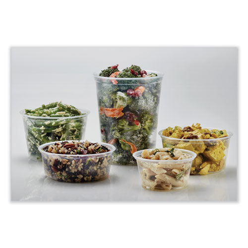 Microwavable Deli Containers, 12 Oz, 4.6 Diameter X 2.3 H, Clear, Plastic, 500/carton