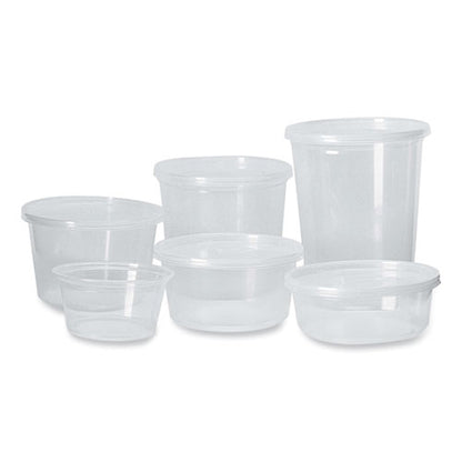 Microwavable Deli Containers, 12 Oz, 4.6 Diameter X 2.3 H, Clear, Plastic, 500/carton