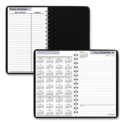 Dayminder Daily Appointment Book, 8 X 5, Black Cover, 12-month (jan To Dec): 2024