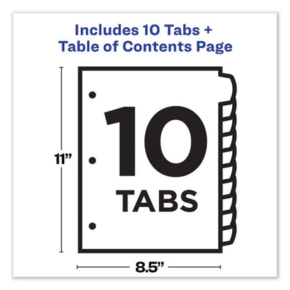 Customizable Table Of Contents Ready Index Dividers With Multicolor Tabs, 10-tab, 1 To 10, 11 X 8.5, Translucent, 1 Set