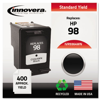 Remanufactured Black High-yield Ink, Replacement For 98 (c9364a), 400 Page-yield