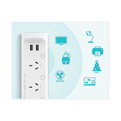 Kasa Smart Wifi 3-outlet Power Strip, 3 Ac Outlets/2 Usb Ports, White