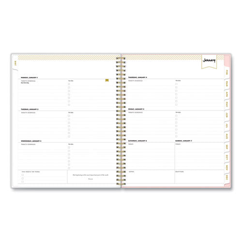 Day Designer Coming Up Roses Create-your-own Cover Weekly/monthly Planner, 11 X 8.5, Blush/cream Cover,12-month(jan-dec):2024