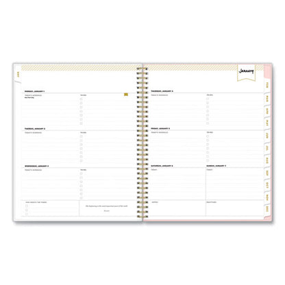 Day Designer Coming Up Roses Create-your-own Cover Weekly/monthly Planner, 11 X 8.5, Blush/cream Cover,12-month(jan-dec):2024