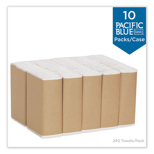 Pacific Blue Basic C-fold Paper Towel, 1-ply, 10.1 X 12.7, White, 240/pack, 10 Packs/carton