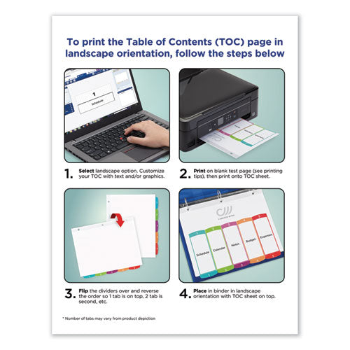 Customizable Toc Ready Index Multicolor Tab Dividers, 12-tab, Jan. To Dec., 11 X 8.5, White, Contemporary Color Tabs, 1 Set