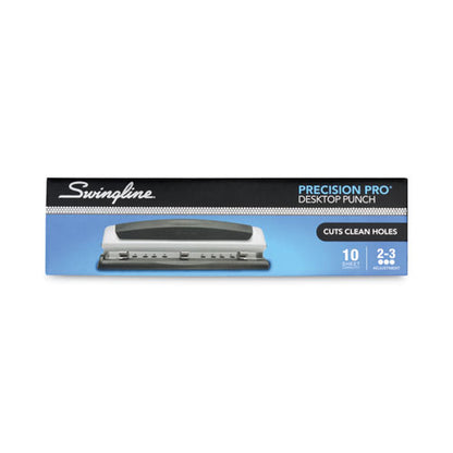 10-sheet Precision Pro Desktop Two- To Three-hole Punch, 9/32" Holes