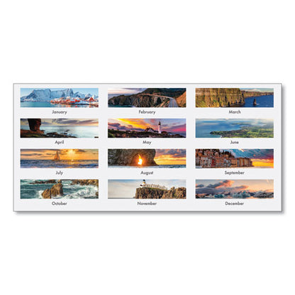 Earthscapes Recycled Monthly Desk Pad Calendar, Coastlines Photos, 22 X 17, Black Binding/corners,12-month (jan-dec): 2024