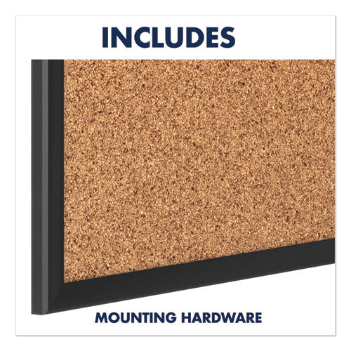 Classic Series Cork Bulletin Board, 48 X 36, Tan Surface, Black Aluminum Frame