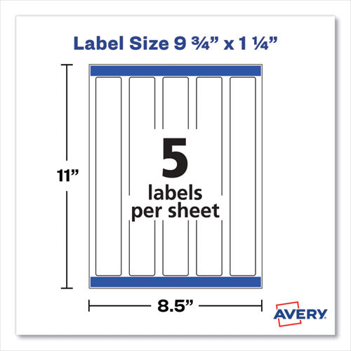 Water-resistant Wraparound Labels W/ Sure Feed, 9.75 X 1.25, White, 40/pack