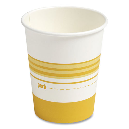 Paper Hot Cups, 16 Oz, White/orange, 50/pack