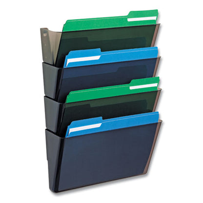 Docupocket Stackable Four-pocket Wall File, 4 Sections, Letter Size, 13" X 4", Smoke, Ships In 4-6 Business Days