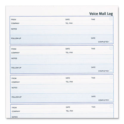 Follow-up Wirebound Voice Mail Log Book, One-part (no Copies), 7.5 X 2, 5 Forms/sheet, 500 Forms Total