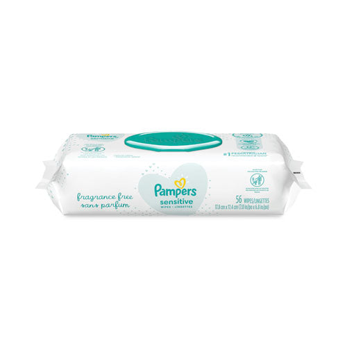 Sensitive Baby Wipes, 1-ply, 6.8 X 7,  Unscented, White, 56/pack