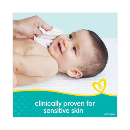 Sensitive Baby Wipes, 1-ply, 6.8 X 7,  Unscented, White, 56/pack