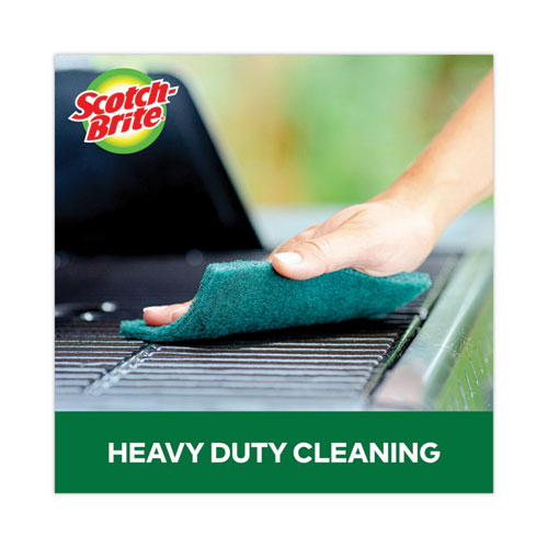 Heavy-duty Scouring Pad, 3.8 X 6, Green, 5/carton