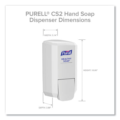 Cs2 Hand Sanitizer Dispenser, 1,000 Ml, 5.14 X 3.83 X 10, White, 6/carton