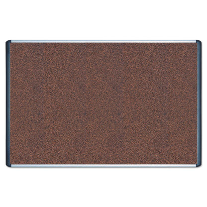 Tech Cork Board, 72 X 48, Tan Surface, Silver/black Aluminum Frame