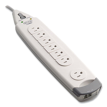 Surgemaster Home Series Surge Protector, 7 Ac Outlets, 12 Ft Cord, 1,045 J, White