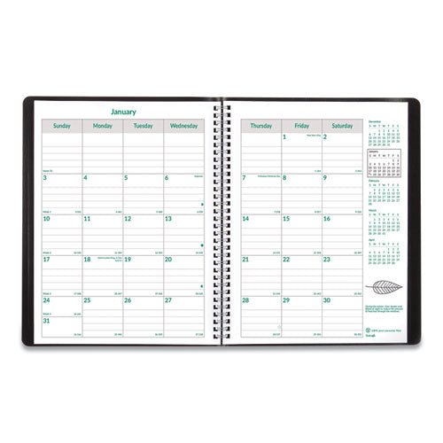 Ecologix Recycled Monthly Planner, Ecologix Artwork, 11 X 8.5, Black Cover, 14-month (dec To Jan): 2023 To 2025