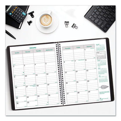 Ecologix Recycled Monthly Planner, Ecologix Artwork, 11 X 8.5, Black Cover, 14-month (dec To Jan): 2023 To 2025