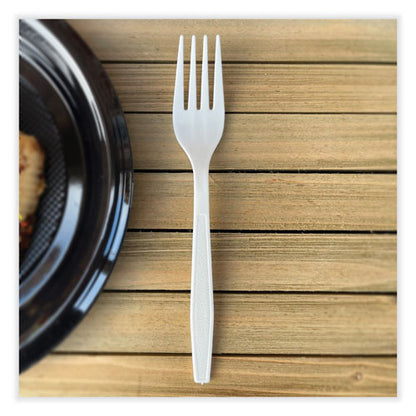 Heavyweight Polypropylene Cutlery, Fork, White, 1000/carton