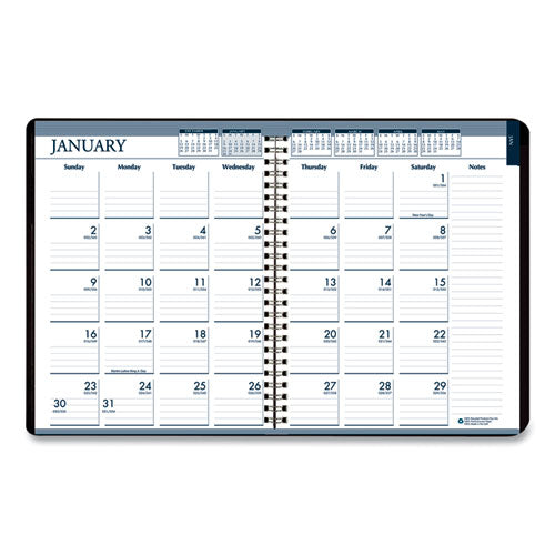 Recycled Wirebound Weekly/monthly Planner, 11 X 8.5, Black Cover, 12-month (jan To Dec): 2024