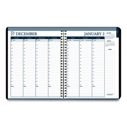 Recycled Wirebound Weekly/monthly Planner, 11 X 8.5, Black Cover, 12-month (jan To Dec): 2024