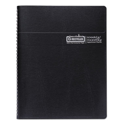 Recycled Wirebound Weekly/monthly Planner, 11 X 8.5, Black Cover, 12-month (jan To Dec): 2024