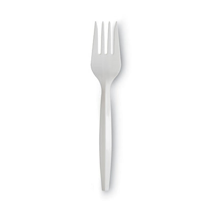 Plastic Cutlery, Mediumweight Forks, White, 1,000/carton