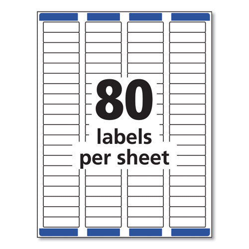 Easy Peel White Address Labels W/ Sure Feed Technology, Inkjet Printers, 0.5 X 1.75, White, 80/sheet, 25 Sheets/pack