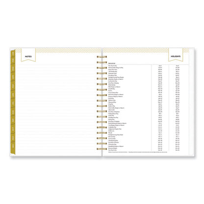 Day Designer Navy Stripe Daily/monthly Planner, Navy Stripe Artwork, 10 X 8, Navy/white/gold Cover, 12-month (jan-dec): 2024