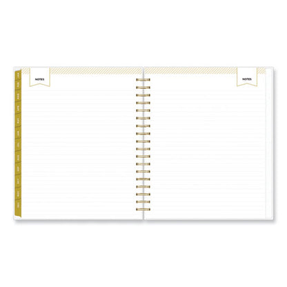 Day Designer Navy Stripe Daily/monthly Planner, Navy Stripe Artwork, 10 X 8, Navy/white/gold Cover, 12-month (jan-dec): 2024