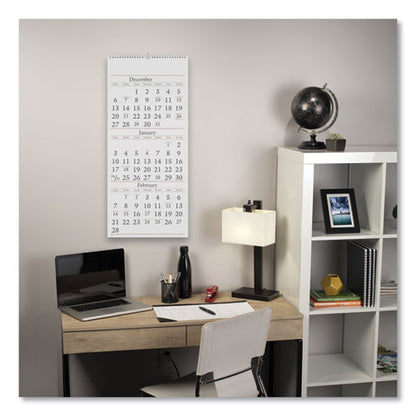 Three-month Reference Wall Calendar, 12 X 27, White Sheets, 15-month (dec To Feb): 2023 To 2025