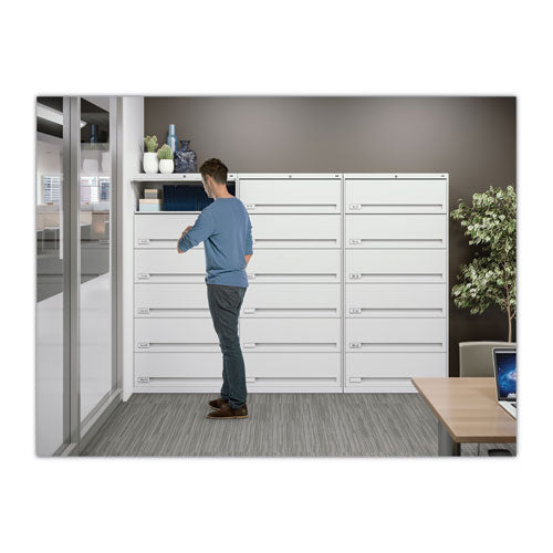 Fixed Shelf Enclosed-format Lateral File For End-tab Folders, 6 Legal/letter File Shelves, Light Gray, 36" X 16.5" X 75.25"