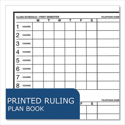 Student Plan Book, 40-weeks: Six-subject Day, Blue/white Cover, (100) 11 X 8.5 Sheets