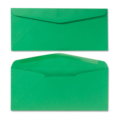 Colored Envelope, #10, Commercial Flap, Gummed Closure, 4.13 X 9.5, Green, 25/pack