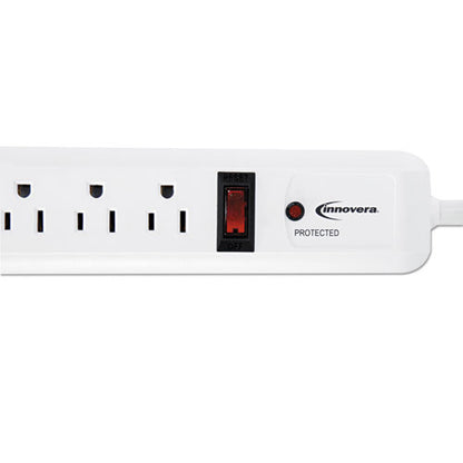 Surge Protector, 6 Ac Outlets, 4 Ft Cord, 540 J, White